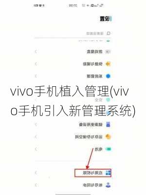 vivo手机植入管理(vivo手机引入新管理系统)