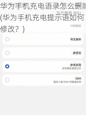 华为手机充电语录怎么删除(华为手机充电提示语如何修改？)