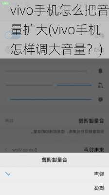 vivo手机怎么把音量扩大(vivo手机怎样调大音量？)