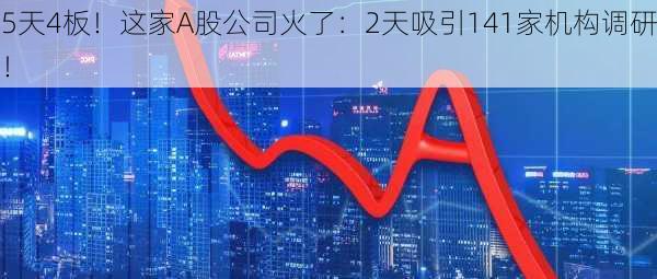 5天4板！这家A股公司火了：2天吸引141家机构调研！