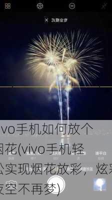 vivo手机如何放个烟花(vivo手机轻松实现烟花放彩，炫彩夜空不再梦)