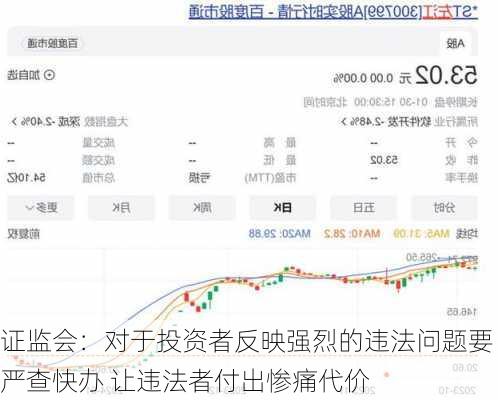 证监会：对于投资者反映强烈的违法问题要严查快办 让违法者付出惨痛代价