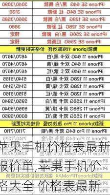 苹果手机价格表最新报价单,苹果手机价格大全 价格表最新