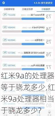 红米9a的处理器等于骁龙多少,红米9a处理器相当于骁龙多少?
