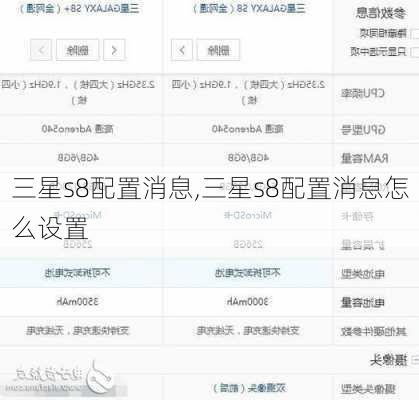 三星s8配置消息,三星s8配置消息怎么设置
