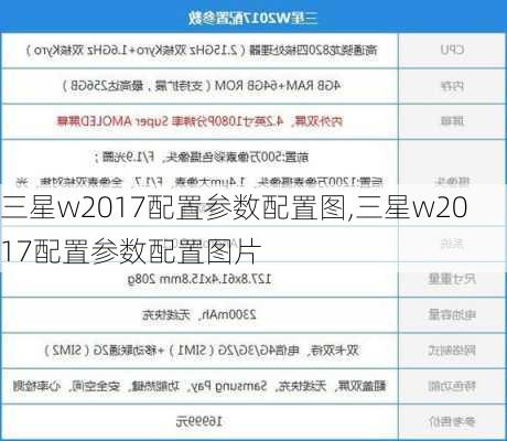 三星w2017配置参数配置图,三星w2017配置参数配置图片