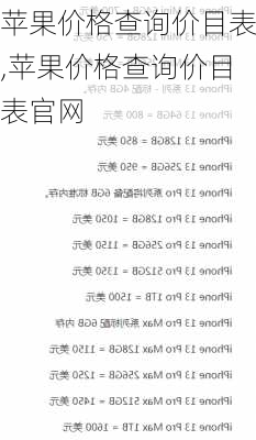 苹果价格查询价目表,苹果价格查询价目表官网