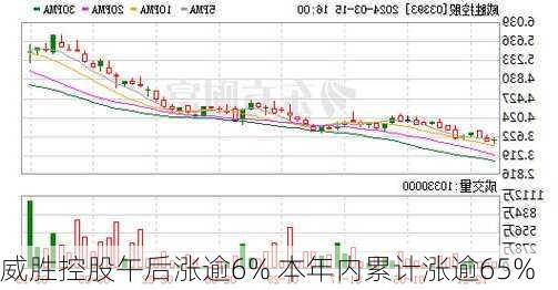 威胜控股午后涨逾6% 本年内累计涨逾65%