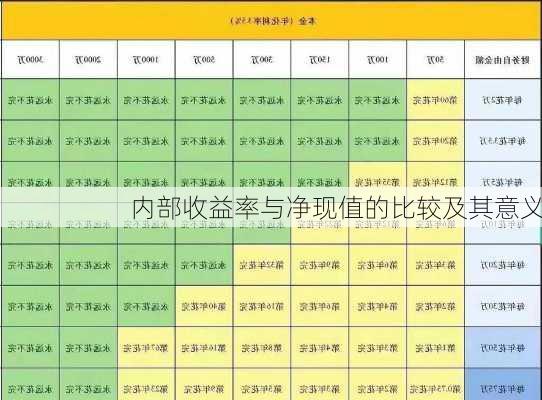 内部收益率与净现值的比较及其意义