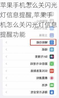 苹果手机怎么关闪光灯信息提醒,苹果手机怎么关闪光灯信息提醒功能