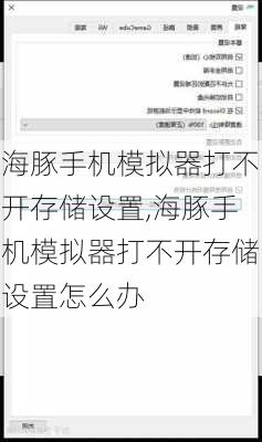 海豚手机模拟器打不开存储设置,海豚手机模拟器打不开存储设置怎么办