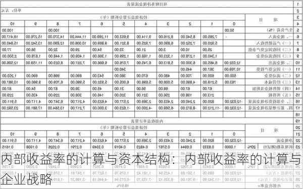 内部收益率的计算与资本结构：内部收益率的计算与企业战略