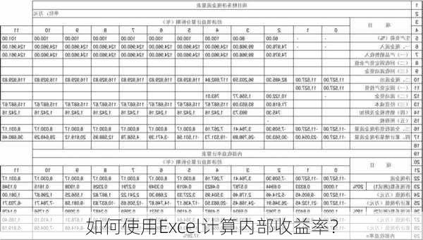 如何使用Excel计算内部收益率？