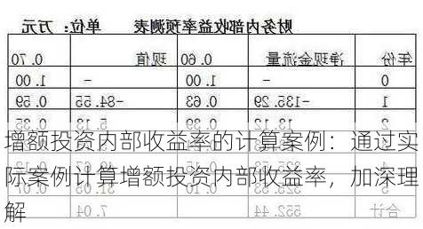 增额投资内部收益率的计算案例：通过实际案例计算增额投资内部收益率，加深理解