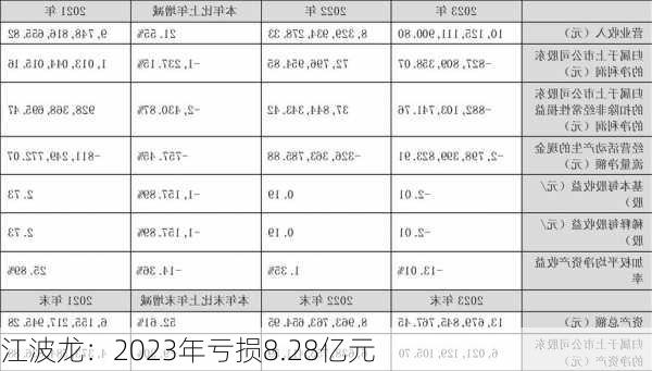 江波龙：2023年亏损8.28亿元