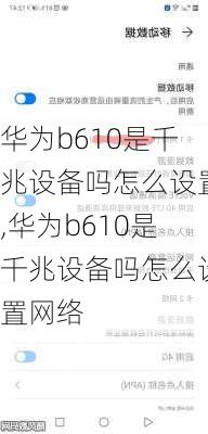 华为b610是千兆设备吗怎么设置,华为b610是千兆设备吗怎么设置网络