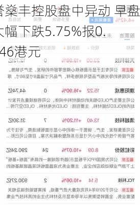 誉燊丰控股盘中异动 早盘大幅下跌5.75%报0.246港元