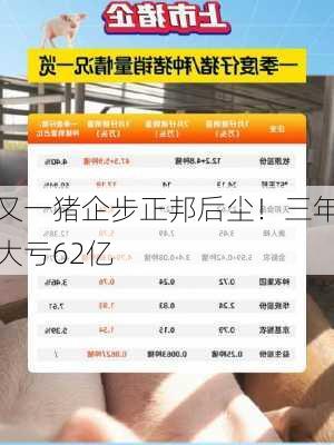 又一猪企步正邦后尘！三年大亏62亿