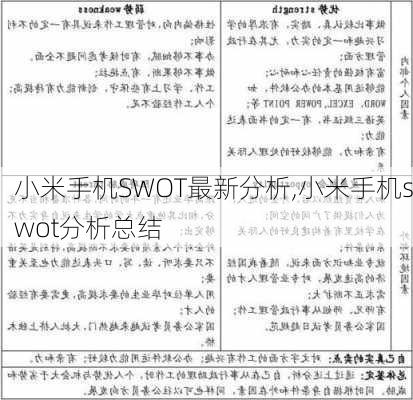 小米手机SWOT最新分析,小米手机swot分析总结