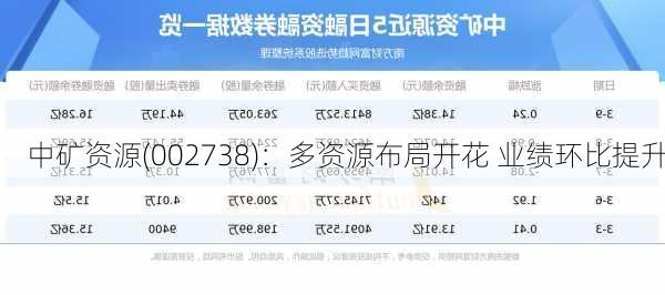 中矿资源(002738)：多资源布局开花 业绩环比提升