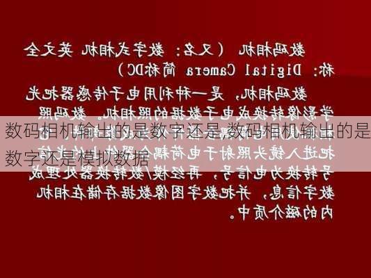 数码相机输出的是数字还是,数码相机输出的是数字还是模拟数据