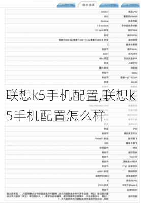 联想k5手机配置,联想k5手机配置怎么样