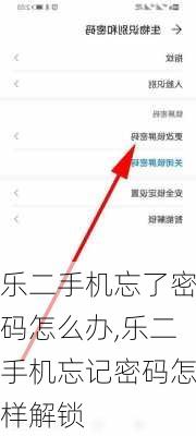 乐二手机忘了密码怎么办,乐二手机忘记密码怎样解锁