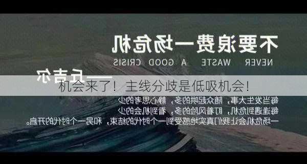 机会来了！主线分歧是低吸机会！