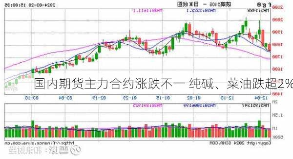 国内期货主力合约涨跌不一 纯碱、菜油跌超2%