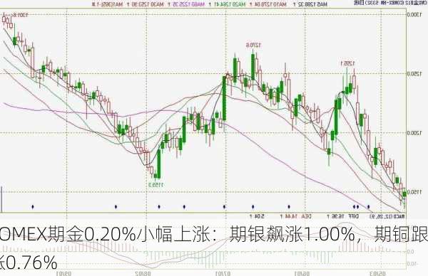 COMEX期金0.20%小幅上涨：期银飙涨1.00%，期铜跟涨0.76%