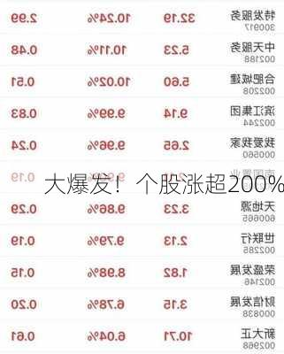 大爆发！个股涨超200%