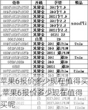 苹果6报价多少现在值得买,苹果6报价多少现在值得买呢