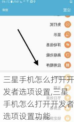 三星手机怎么打开开发者选项设置,三星手机怎么打开开发者选项设置功能