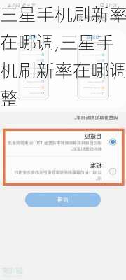 三星手机刷新率在哪调,三星手机刷新率在哪调整