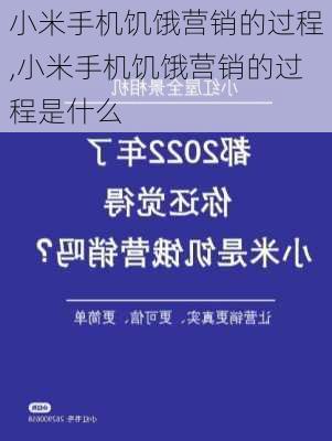 小米手机饥饿营销的过程,小米手机饥饿营销的过程是什么