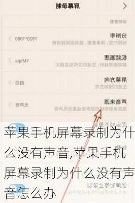 苹果手机屏幕录制为什么没有声音,苹果手机屏幕录制为什么没有声音怎么办