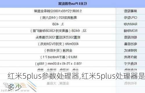 红米5plus参数处理器,红米5plus处理器是多少