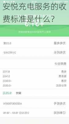 安悦充电服务的收费标准是什么？