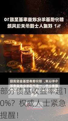 部分债基收益率超10%？权威人士紧急提醒！