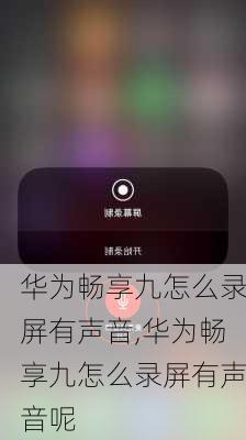 华为畅享九怎么录屏有声音,华为畅享九怎么录屏有声音呢