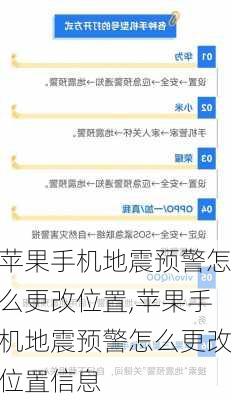 苹果手机地震预警怎么更改位置,苹果手机地震预警怎么更改位置信息