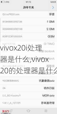 vivox20i处理器是什么,vivox20的处理器是什么