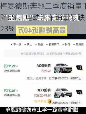 梅赛德斯奔驰二季度销量下降6%，电动汽车销量暴跌23%