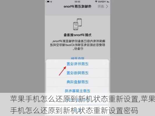 苹果手机怎么还原到新机状态重新设置,苹果手机怎么还原到新机状态重新设置密码