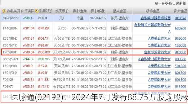 医脉通(02192)：2024年7月发行88.75万股购股权