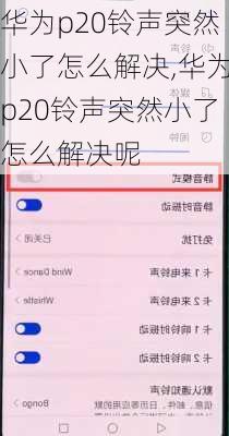 华为p20铃声突然小了怎么解决,华为p20铃声突然小了怎么解决呢
