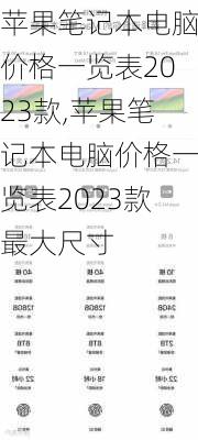 苹果笔记本电脑价格一览表2023款,苹果笔记本电脑价格一览表2023款最大尺寸