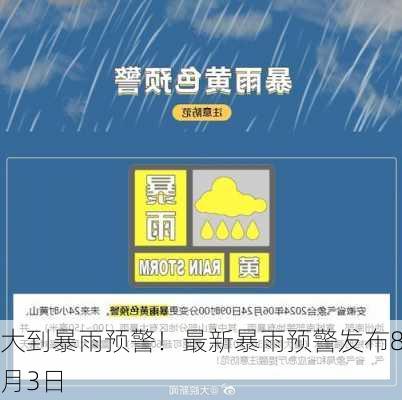 大到暴雨预警！最新暴雨预警发布8月3日