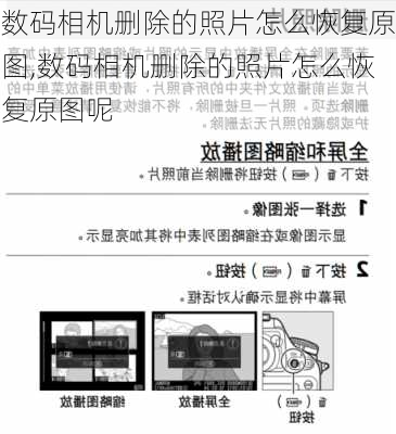 数码相机删除的照片怎么恢复原图,数码相机删除的照片怎么恢复原图呢