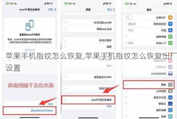 苹果手机指纹怎么恢复,苹果手机指纹怎么恢复出厂设置